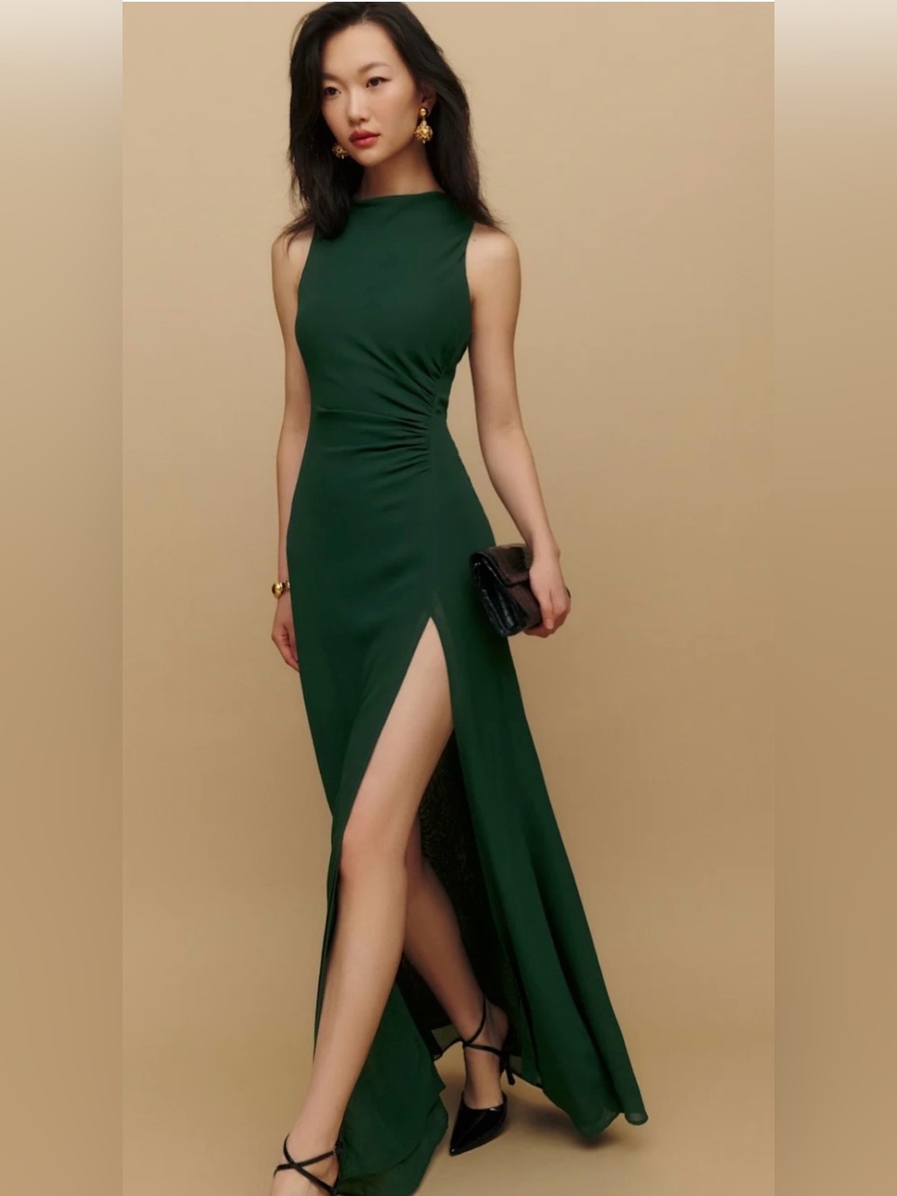 Reformation Green Senna Dress - Color Forest - Size 6 - NWT